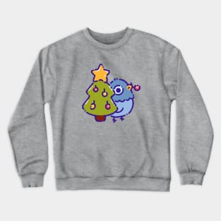 Pigeon with a chrismtas tree Crewneck Sweatshirt